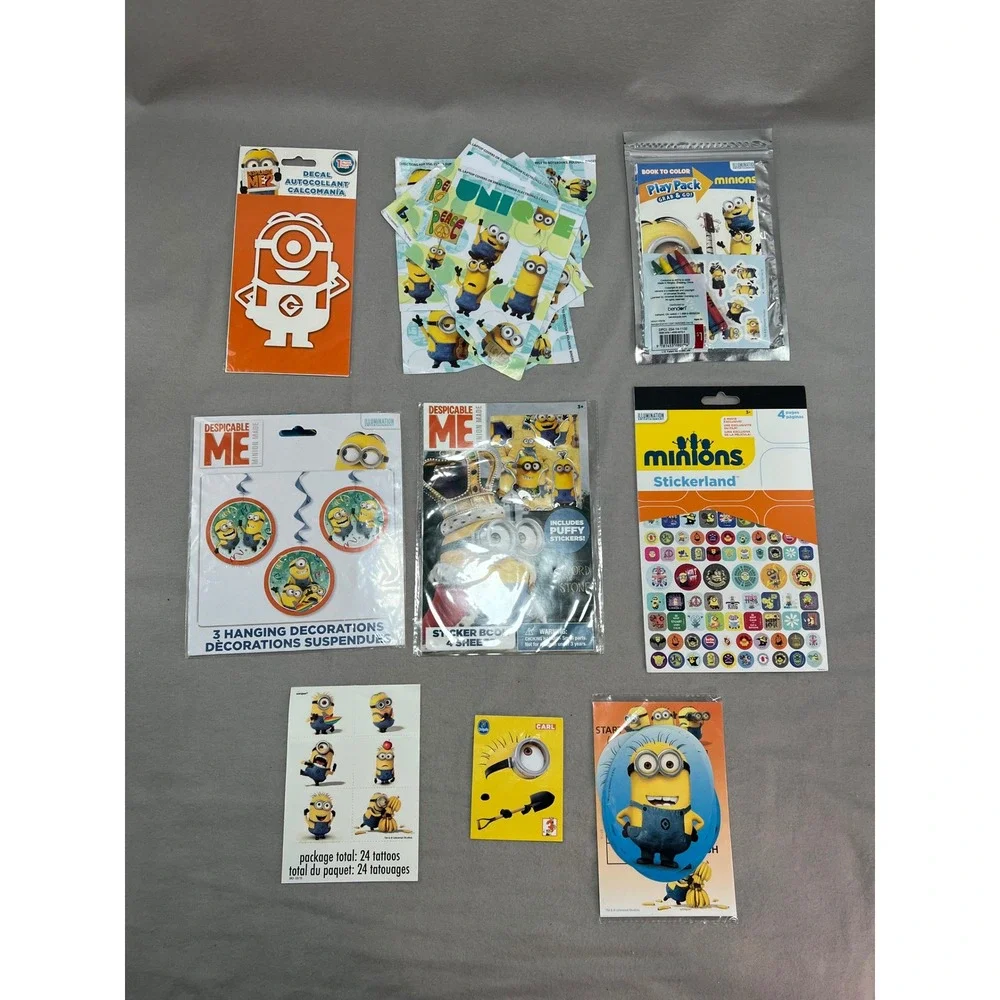 Despicable Me Minions Large Lot Sticker Activity Party Favor Mixed Movie Era NEW
